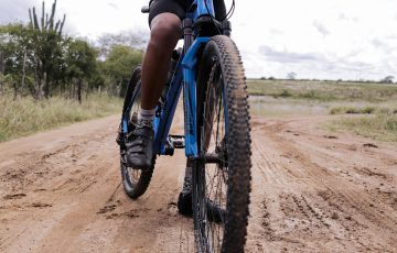 a person riding a bicycle