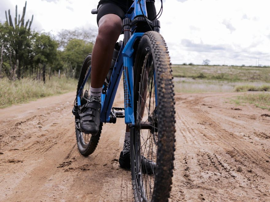 a person riding a bicycle