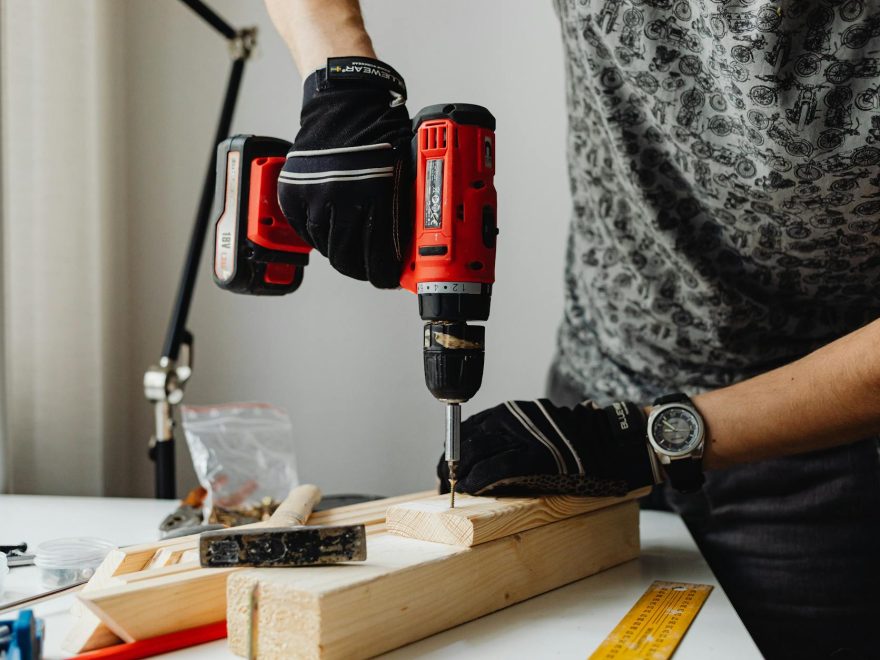 drilling of wood blocks