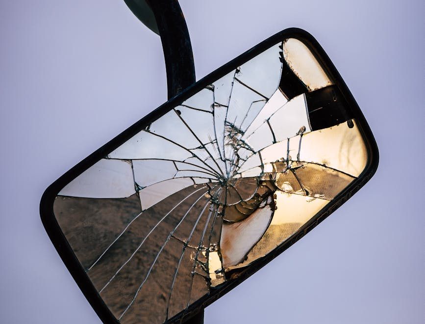 photo of a broken mirror